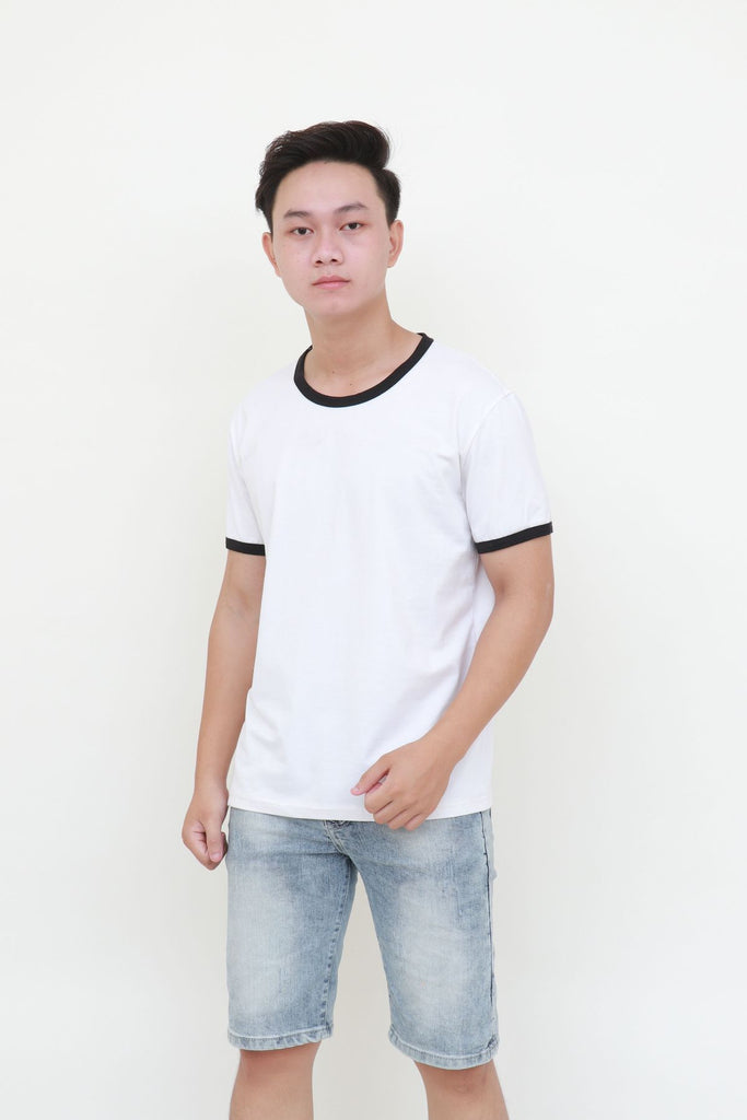 W_6 | T-Shirt Slim with colored neckline