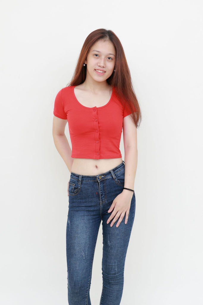 Z_17 | Crop Top with buttons